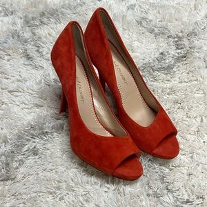 Chic Orange Peep-Toe Heels